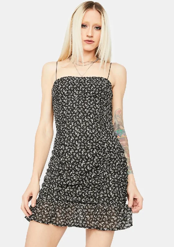 Dusk Ride Floral Mini Dress Stylish Floral Print Mini Dress