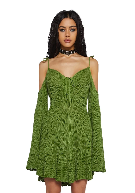 Enchanted Fairy Visit Mini Dress - Green Stylish Plaid Mini Dress
