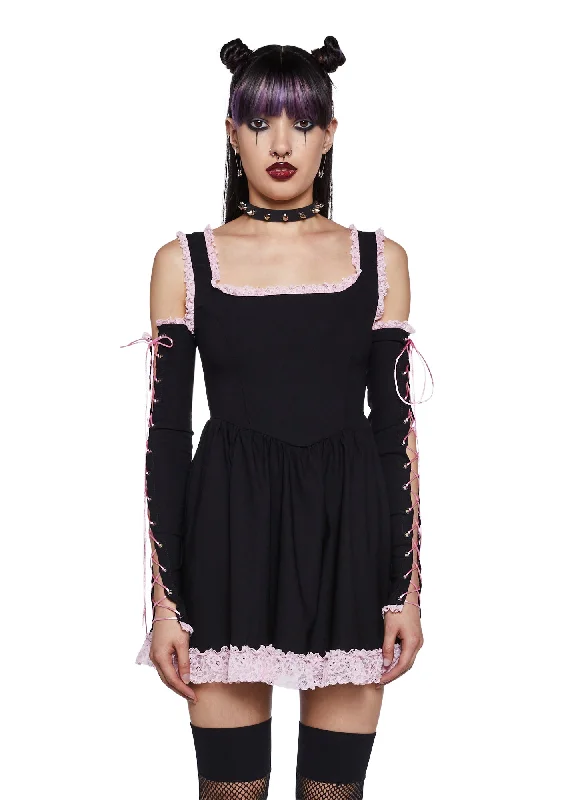 Get Your Way Mini Dress - Pink Elegant Floral-Print Mini Dress