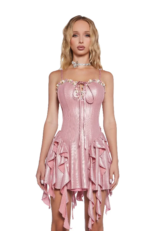 Gossamer Kisses Mini Dress Elegant Sequin Mini Dress