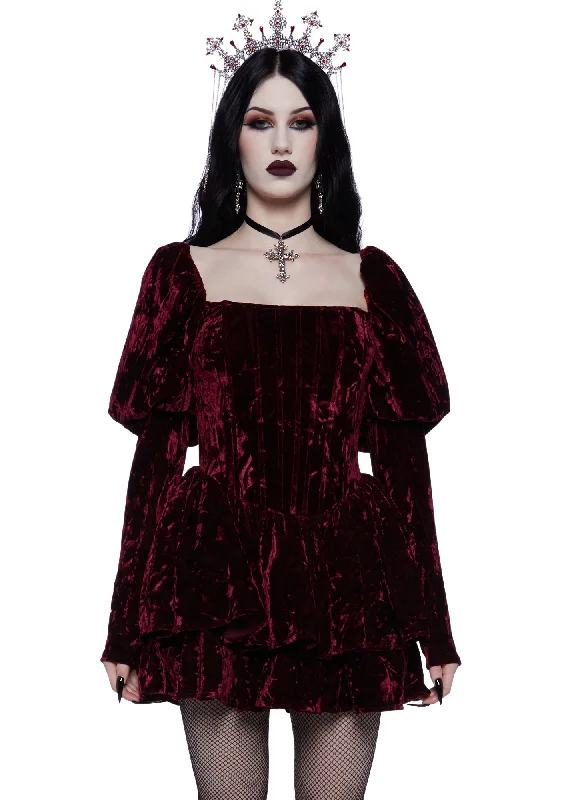 Haunted Hearts Mini Dress Cozy Ruched Mini Dress