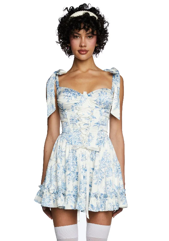 Holding Court Mini Dress - Blue Trendy Tie-Dye Mini Dress
