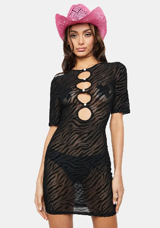 Hysteria Knit Mini Dress Comfortable Wrap Mini Dress