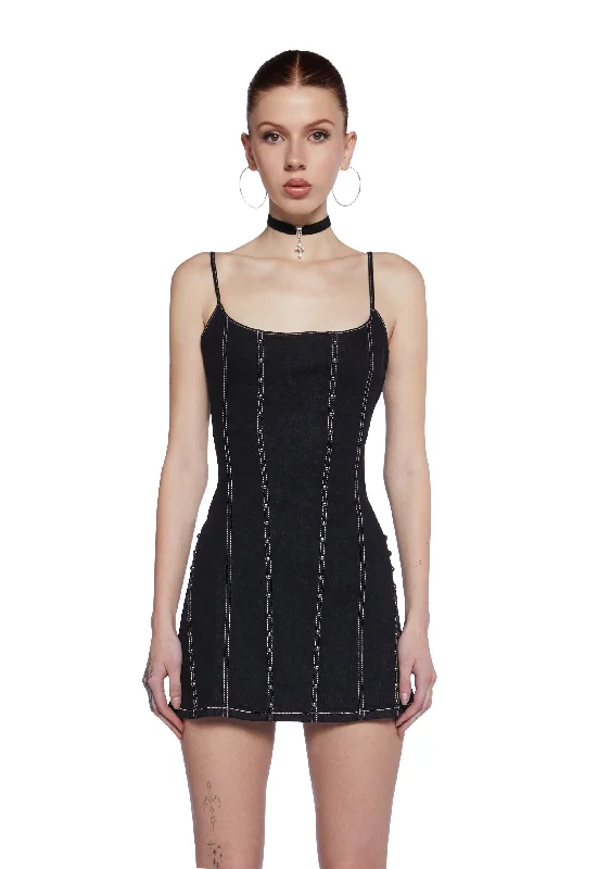 Iza Mini Dress Fashionable Lace-Trim Mini Dress