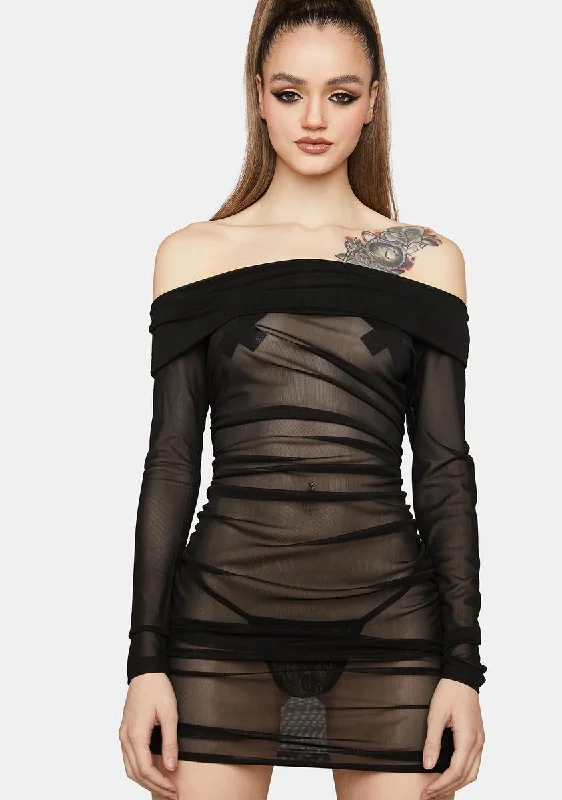 Jean-George Sheer Mini Dress Cozy Jersey Mini Dress