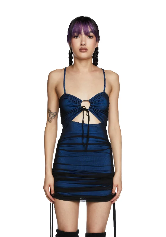 More Than Friends Mini Dress - Blue Comfortable Casual Mini Dress