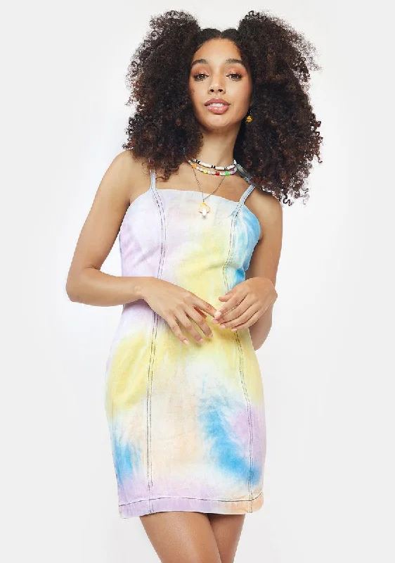 Multi Tie Dye Mini Dress Stylish Summer Mini Dress