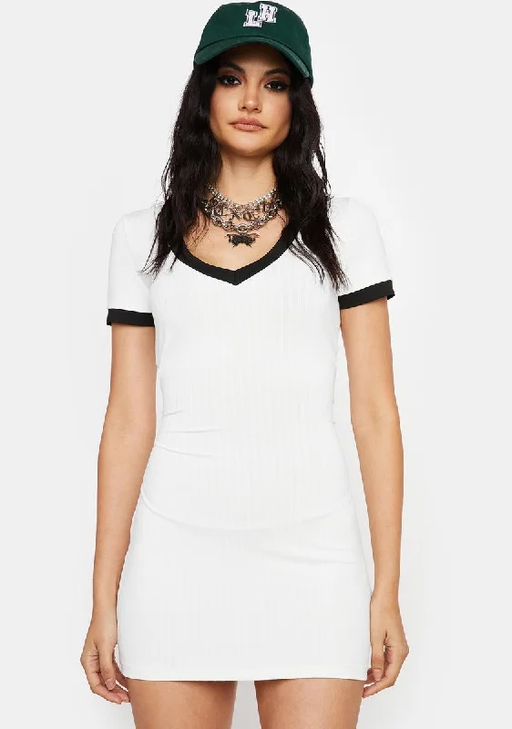 No Hitter Mini Dress Stylish Puff Sleeve Mini Dress