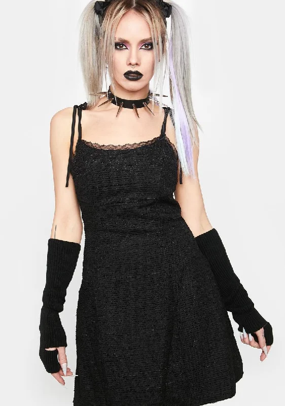 Noir Never Letting Go Mini Dress Fashionable Off-Shoulder Mini Dress