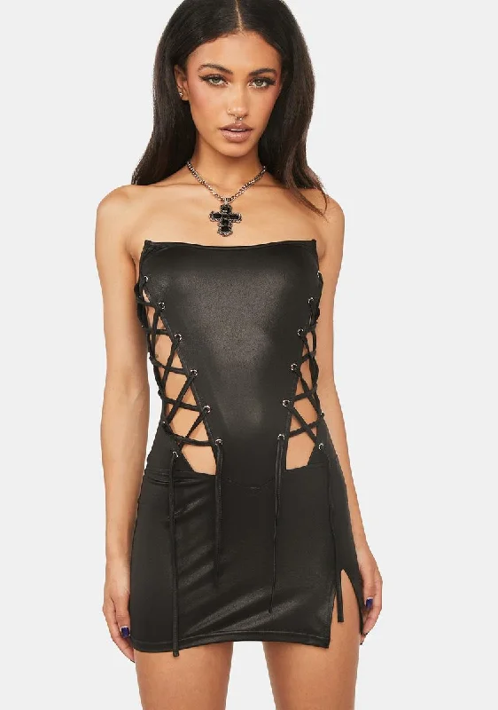 Onyx Met Her At A Bar Mini Dress Stylish Button-Down Mini Dress