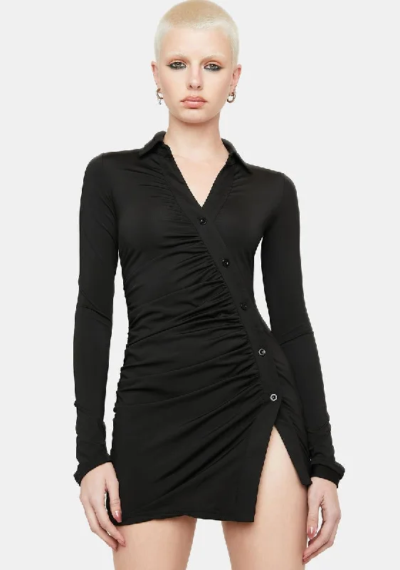 Pay Me A Compliment Mini Dress Elegant Silk Mini Dress