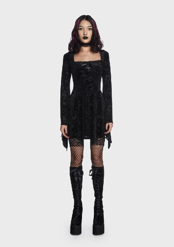 Pretty Obsessed Velvet Mini Dress Chic Mini Dress with V-Neck