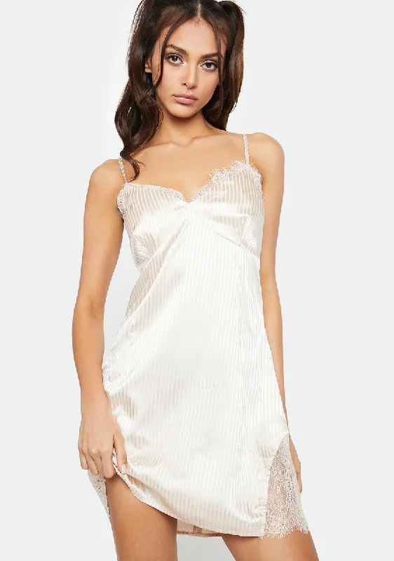 Rose Most Like Satin Mini Dress Casual Button-Up Mini Dress