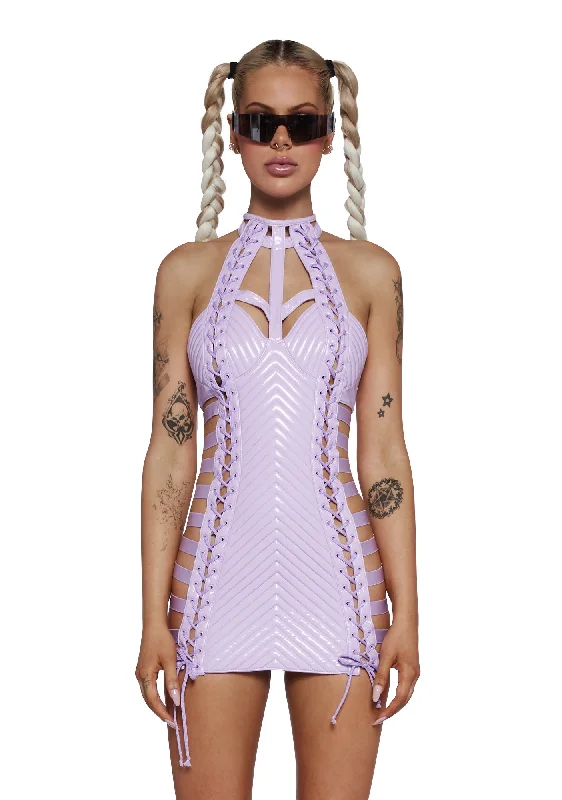 Rude Awakening Mini Dress - Purple Cozy Cotton Mini Dress