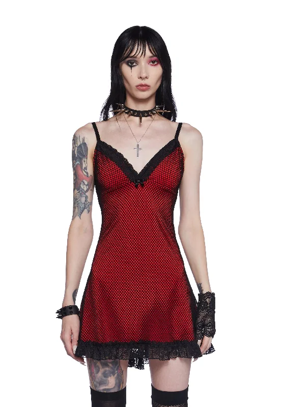 Shed Ur Skin Fishnet Mini Dress Elegant Mini Dress with Pleats