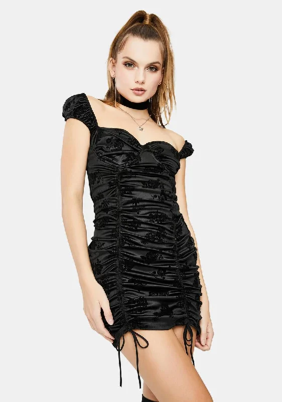 Sinora Ruched Mini Dress Elegant Silk Mini Dress