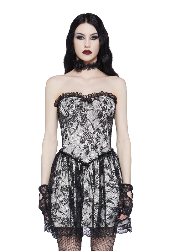 Take Caution Lace Mini Dress Comfortable Bodycon Mini Dress