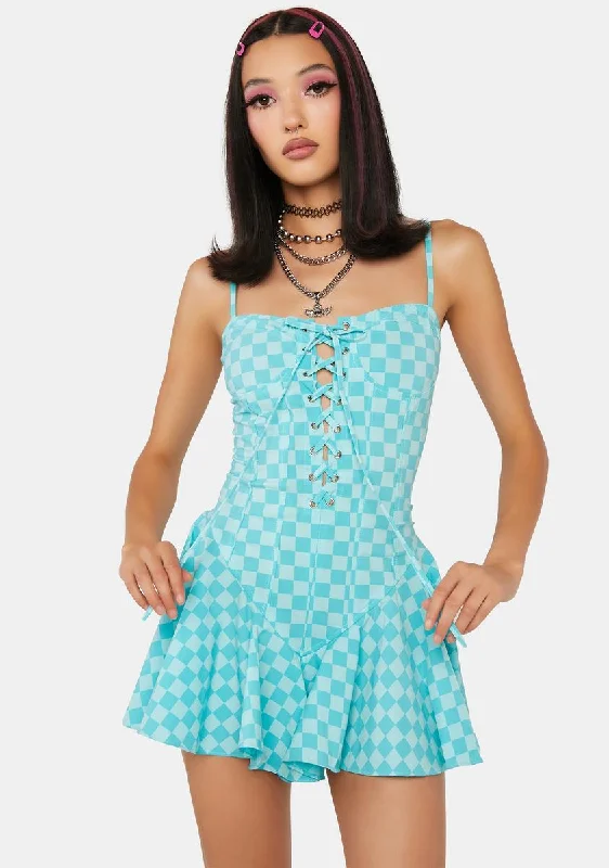 Turquoise First Move Mini Dress Stylish Short-Sleeve Mini Dress