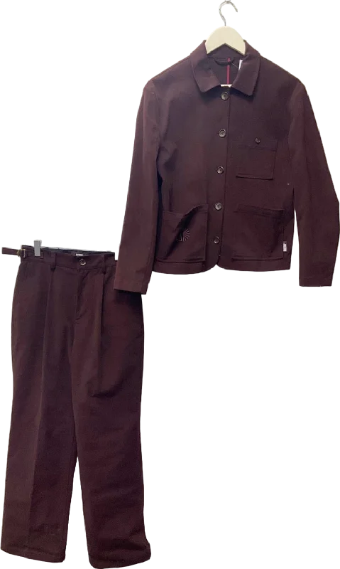 Batch Burgundy Jacket and Trousers Set UK S Stand-Up Collar Roll-Neck Collar Turtle Neck Batch Burgundy Jacket and Trousers Set UK S Stand-Up Collar Roll-Neck Collar Turtle Neck