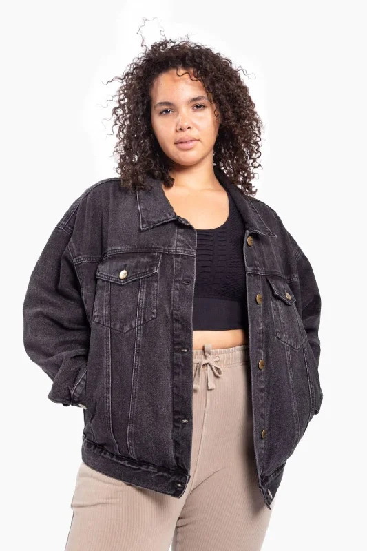 CURVY Boxy-Cut Denim Jacket Anorak Shell Jacket Lightweight Jacket