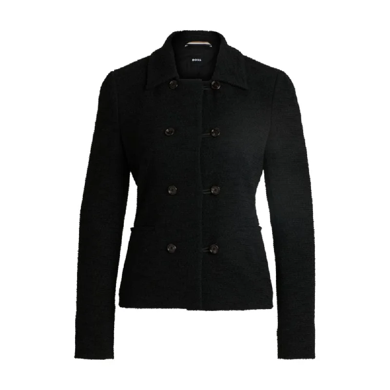 Extra-slim-fit jacket in tweed Stand-Up Collar Roll-Neck Collar Turtle Neck