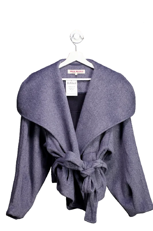 Free People Blue Cashmere-feel belted Jacket UK S Insulated Jacket Fitted Jacket Loose Jacket Free People Blue Cashmere-feel belted Jacket UK S Insulated Jacket Fitted Jacket Loose Jacket