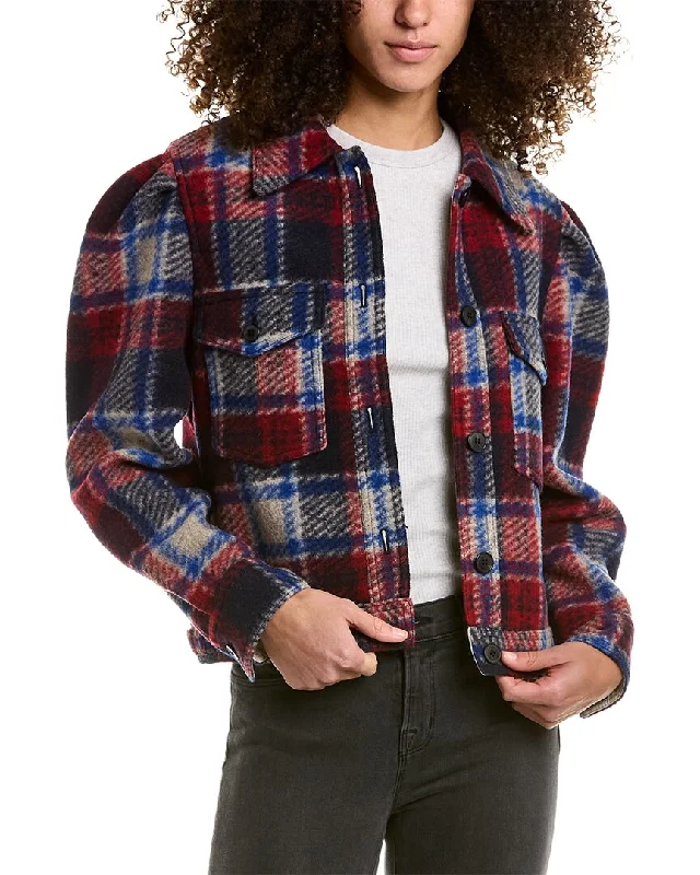 Isabel Marant Étoile Leiko Wool-Blend Jacket Zip Front Button Front Snap Front