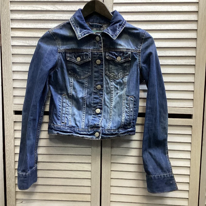 Jacket Denim By Aeropostale In Blue Denim, Size: S Stand-Up Collar Roll-Neck Collar Turtle Neck Jacket Denim By Aeropostale In Blue Denim, Size: S Stand-Up Collar Roll-Neck Collar Turtle Neck