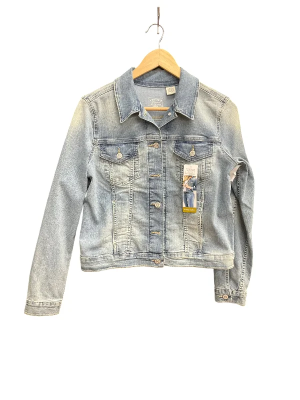 Jacket Denim By Levis Signature In Blue Denim, Size: L Zippered Jacket Buttoned Jacket Snapped Jacket Jacket Denim By Levis Signature In Blue Denim, Size: L Zippered Jacket Buttoned Jacket Snapped Jacket
