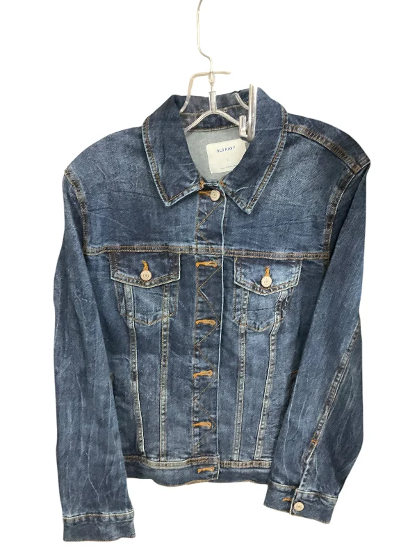 Jacket Denim By Old Navy In Blue Denim, Size: L Faux Fur Fabric Real Fur Fabric Shearling Fabric Jacket Denim By Old Navy In Blue Denim, Size: L Faux Fur Fabric Real Fur Fabric Shearling Fabric