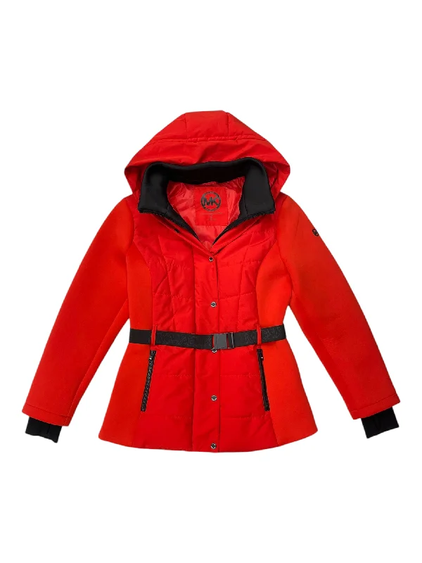 Jacket Designer By Michael Kors In Red, Size: L Cotton Fabric Linen Fabric Terry Fabric Jacket Designer By Michael Kors In Red, Size: L Cotton Fabric Linen Fabric Terry Fabric