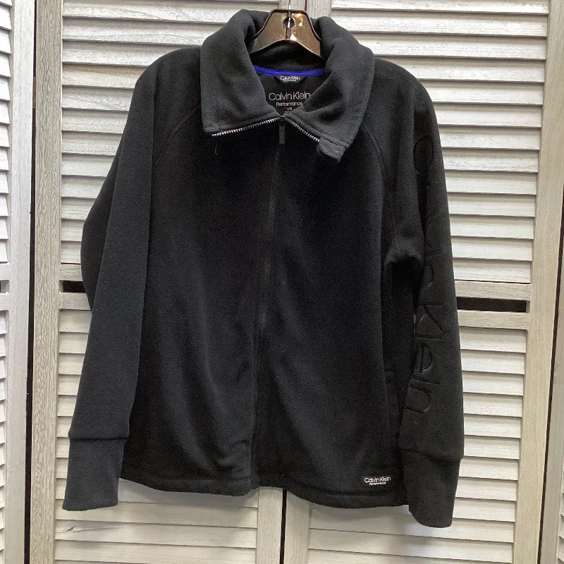 Jacket Fleece By Calvin Klein In Black, Size: L Cotton Jacket Linen Jacket Terry Jacket Jacket Fleece By Calvin Klein In Black, Size: L Cotton Jacket Linen Jacket Terry Jacket