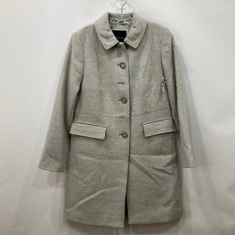 Jacket Fleece By Talbots In Grey, Size: 6 Denim Jacket Leather Jacket Suede Jacket