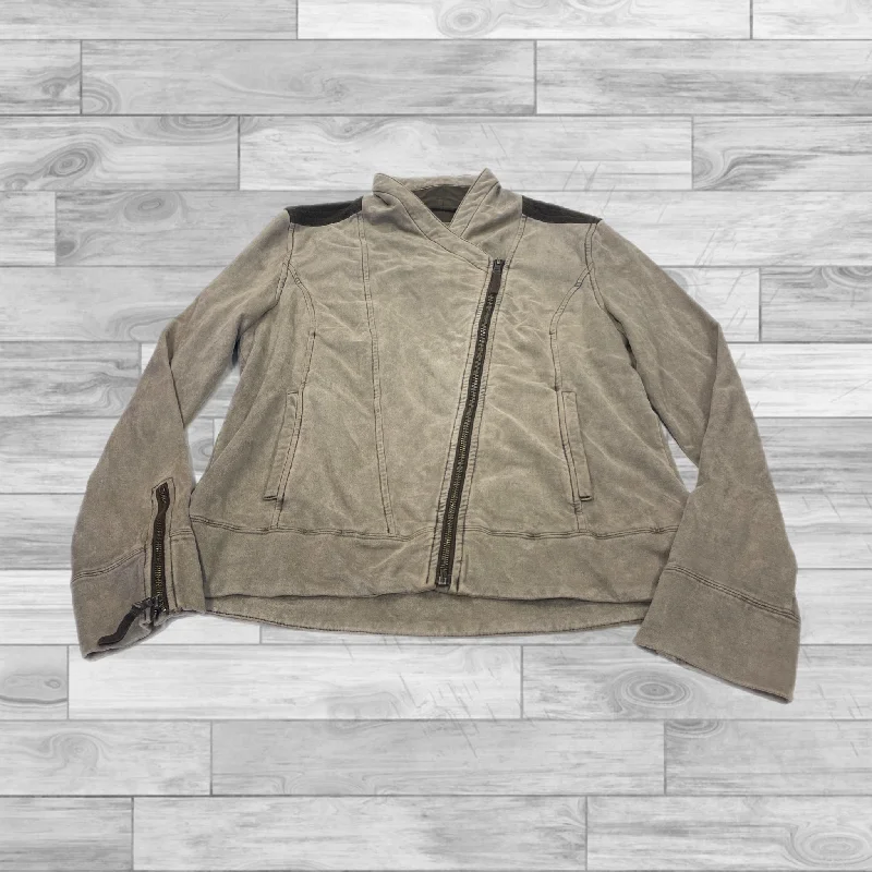 Jacket Moto By Marrakech In Brown, Size: M Satin Jacket Silk Jacket Chiffon Jacket