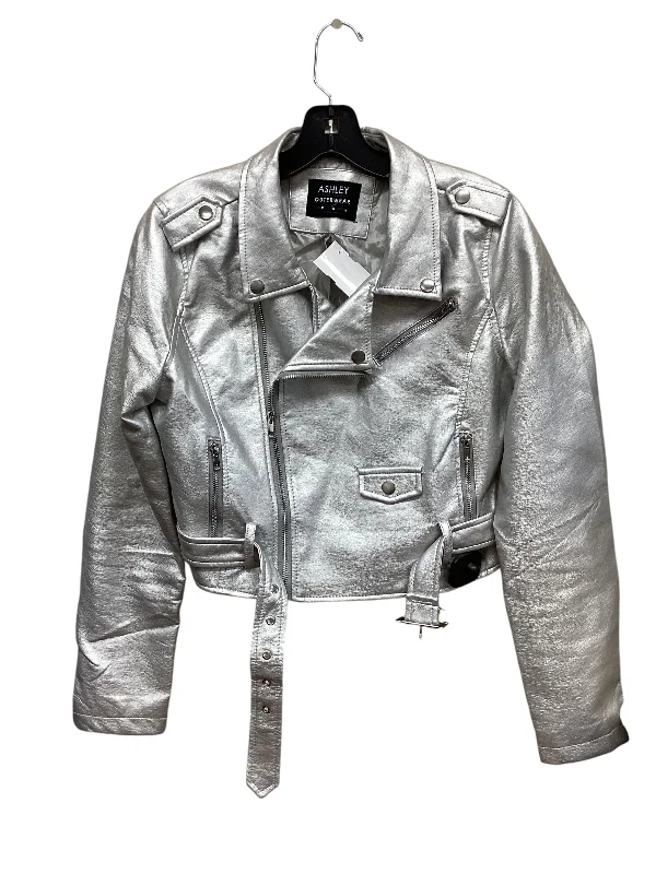 Jacket Other By Ashley In Silver, Size: M Collared Jacket Crew Neck Jacket Turtle Neck Jacket Jacket Other By Ashley In Silver, Size: M Collared Jacket Crew Neck Jacket Turtle Neck Jacket
