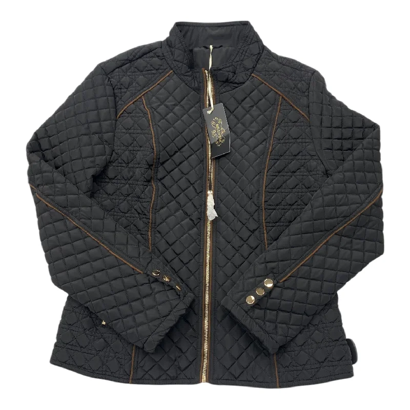 Jacket Puffer & Quilted By Bellivera In Black, Size: L Notch Collar Peter Pan Collar Cowl Neck
