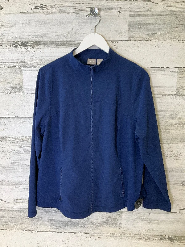 Jacket Windbreaker By Chicos In Blue, Size: L Insulated Jacket Fitted Jacket Loose Jacket