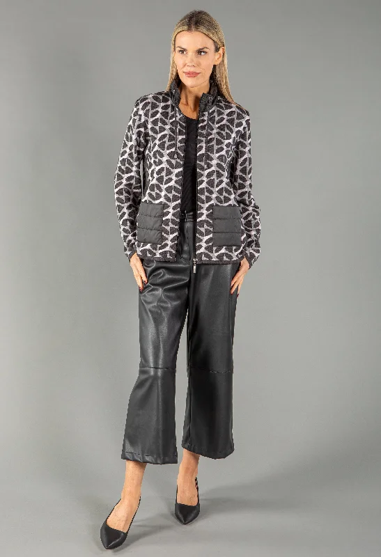 Jacquard Knit Jacket Bomber Jacket Anorak Windbreaker