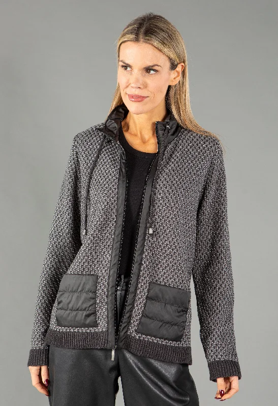 Jacquard Knit Zip Jacket Mesh Jacket Canvas Jacket Denim Jacket