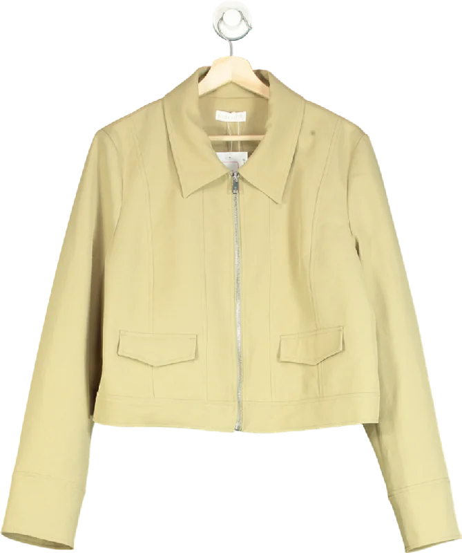 Kookai Beige Ariel Staple Jacket UK 10 Rayon Jacket Velvet Jacket Corduroy Jacket