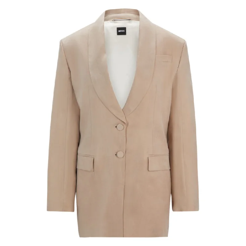 Longline slim-fit jacket with rear belt Faux Fur Jacket Real Fur Jacket Shearling Jacket