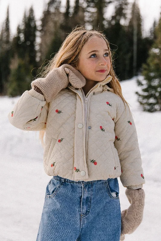 Mini Quilted Jacket in Delicate Zinnia - FINAL SALE Wool Fabric Cashmere Fabric Tweed Fabric Mini Quilted Jacket in Delicate Zinnia - FINAL SALE Wool Fabric Cashmere Fabric Tweed Fabric
