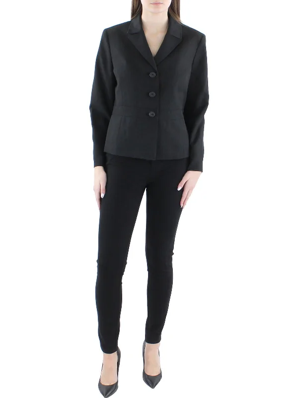 Petites Womens Three-Button Office Suit Jacket Nylon Jacket Polyester Jacket Spandex Jacket Petites Womens Three-Button Office Suit Jacket Nylon Jacket Polyester Jacket Spandex Jacket
