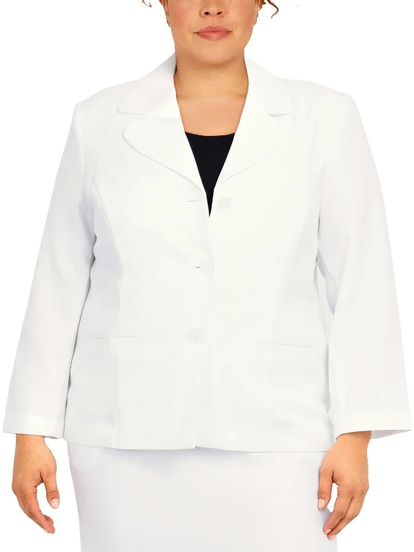 Plus Womens Woven Long Sleeves Suit Jacket Jacket Blazer Coat