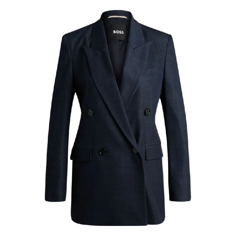 Regular-fit long-length jacket in denim-effect twill Print Jacket Jacquard Jacket Patchwork Jacket Regular-fit long-length jacket in denim-effect twill Print Jacket Jacquard Jacket Patchwork Jacket