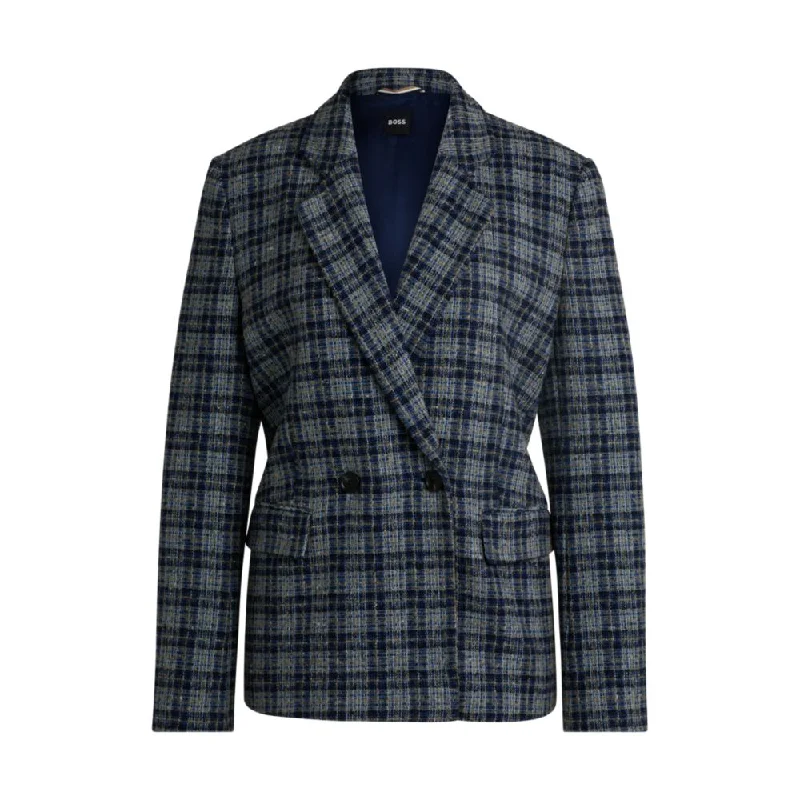Relaxed-fit double-breasted jacket in checked tweed Hoodie Zip-Up Jacket Button-Up Jacket Relaxed-fit double-breasted jacket in checked tweed Hoodie Zip-Up Jacket Button-Up Jacket