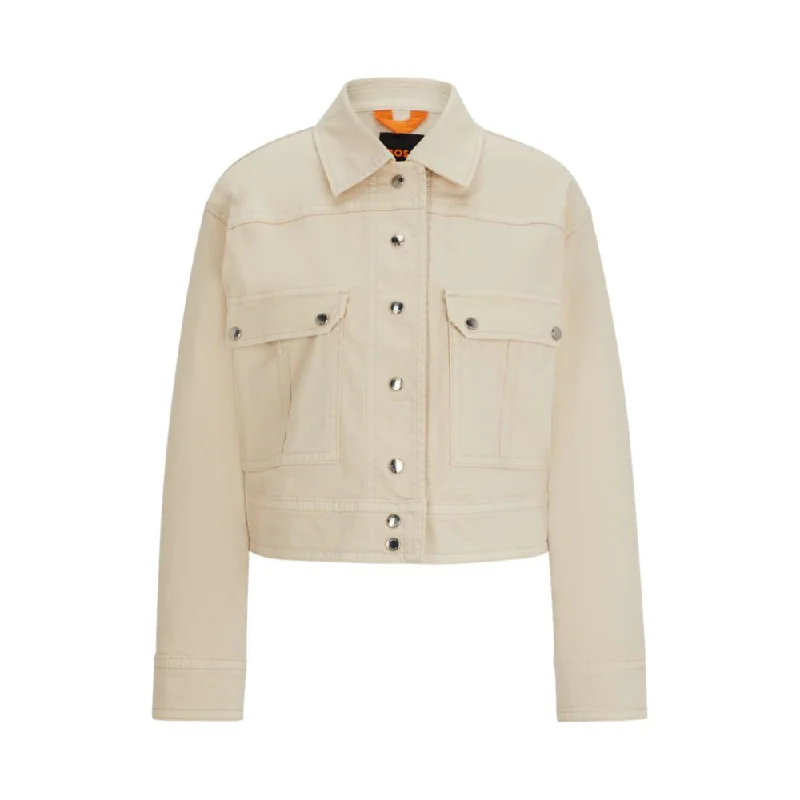 Relaxed-fit jacket in stretch-cotton twill Jersey Jacket Tulle Jacket Batik Jacket