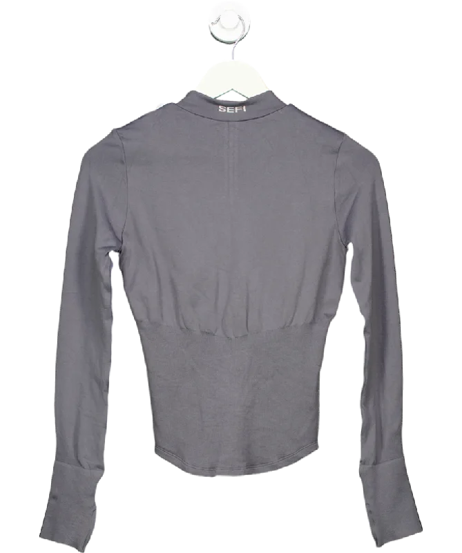 SEFI Grey Timeless Zip Jacket UK XS Denim Jacket Leather Jacket Suede Jacket