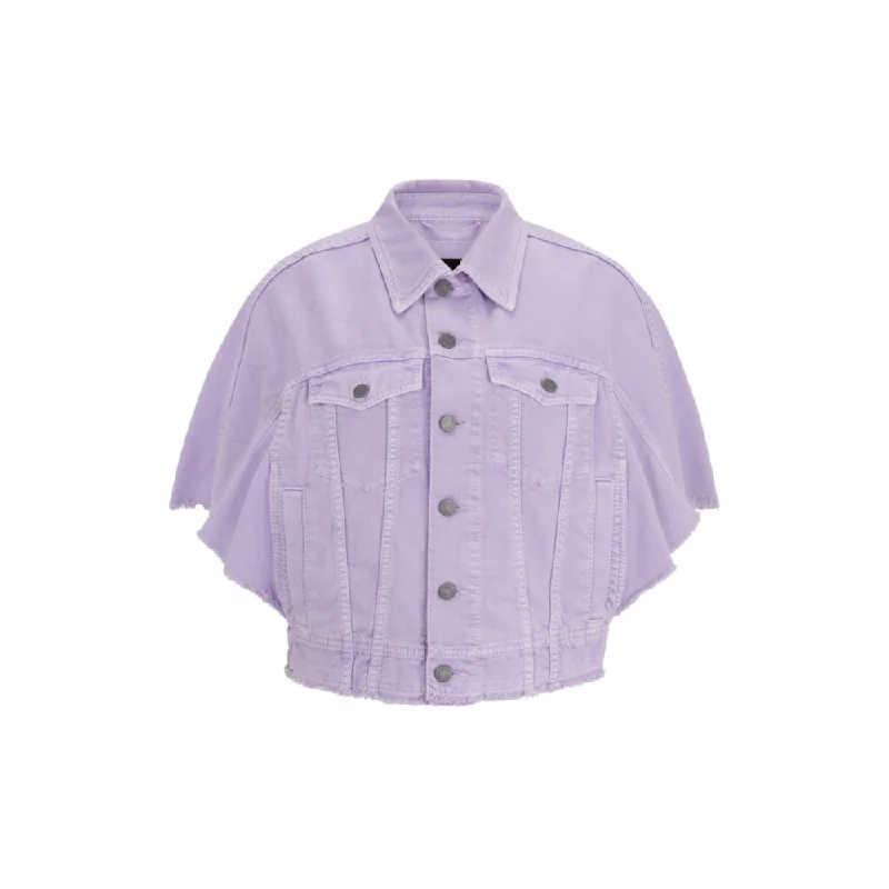 Short-sleeved jacket in cotton denim Notch Collar Jacket Peter Pan Collar Jacket Cowl Neck Jacket Short-sleeved jacket in cotton denim Notch Collar Jacket Peter Pan Collar Jacket Cowl Neck Jacket