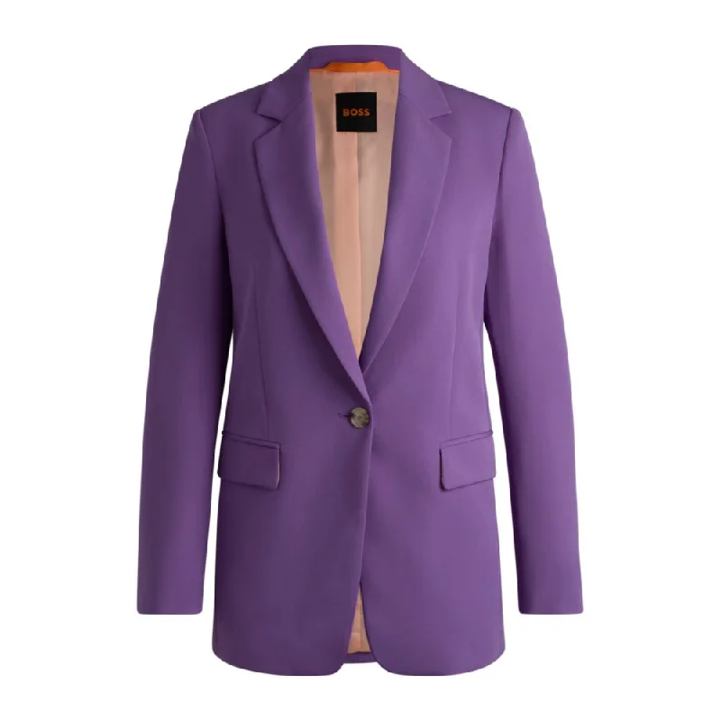 Single-breasted jacket in stretch fabric Denim Jacket Leather Jacket Suede Jacket